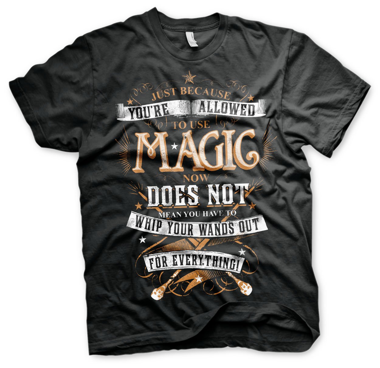 Harry Potter Officially Licensed Magic Big & Tall Mens T-Shirt (Black), 3X-Large