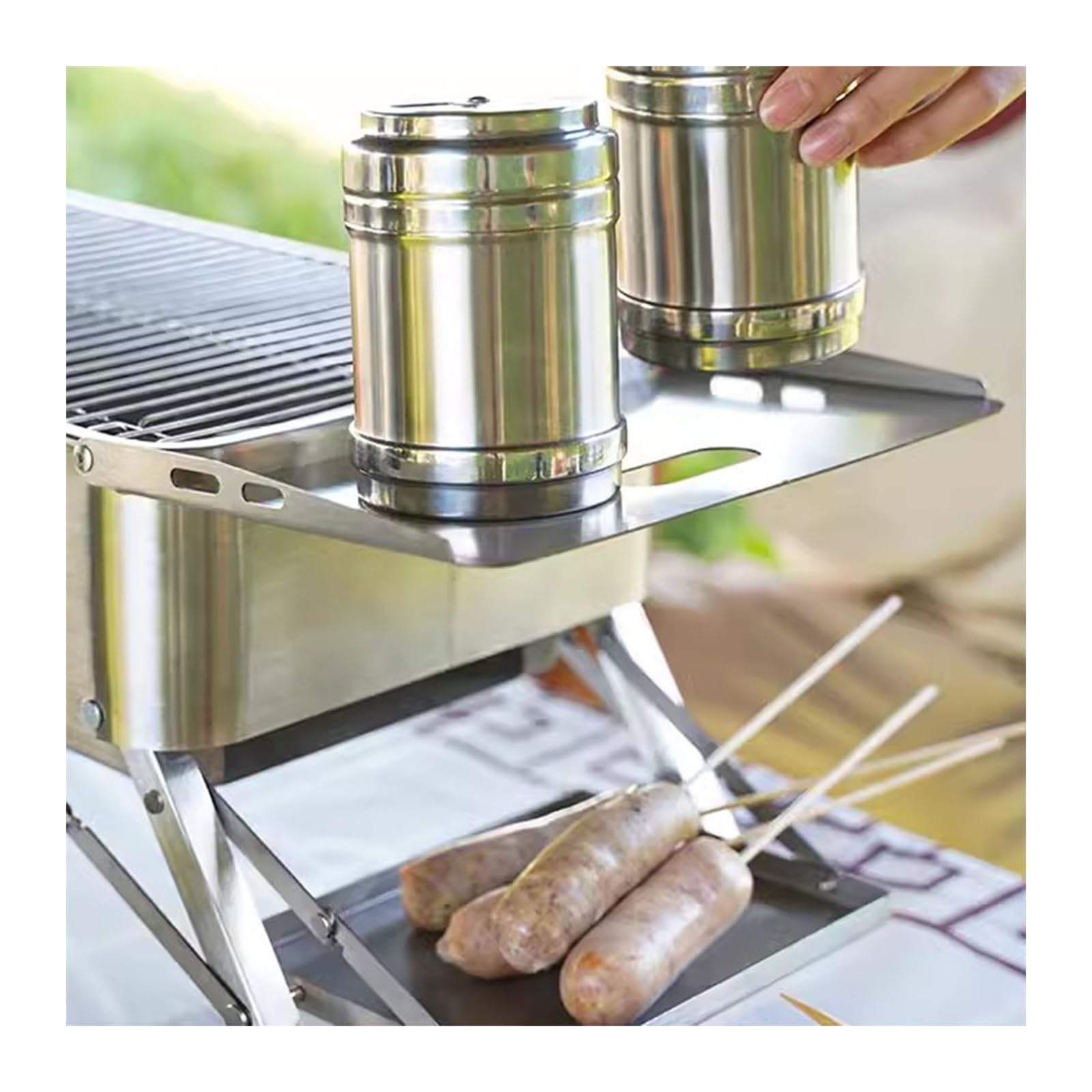 Griglia da Tavolo Fornello for Barbecue Domestico for da Esterno for Portatile Pieghevole Piccolo