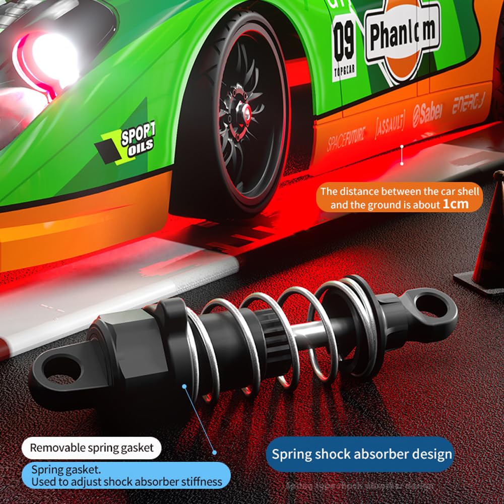 Hylukon Op afstand bestuurbare auto 1/16 RC Drift Car 45 km/u op afstand bestuurbare auto Drift Car 2,4 GHz op afstand bestuurbare auto 4WD Drift Car met borstelloze motor