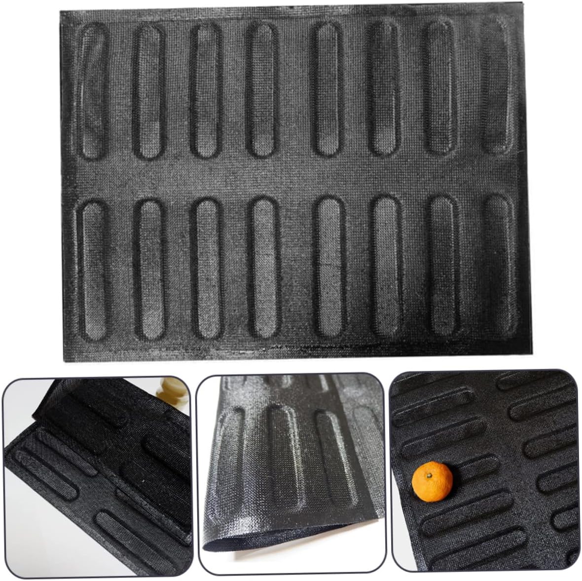 OUNONA 5pcs Bread Pan Non Stick Perforated Baking Tray for French Baguettes Hot Dogs Bread Cavity Design for Easy Demolding Versatile Kitchen Use