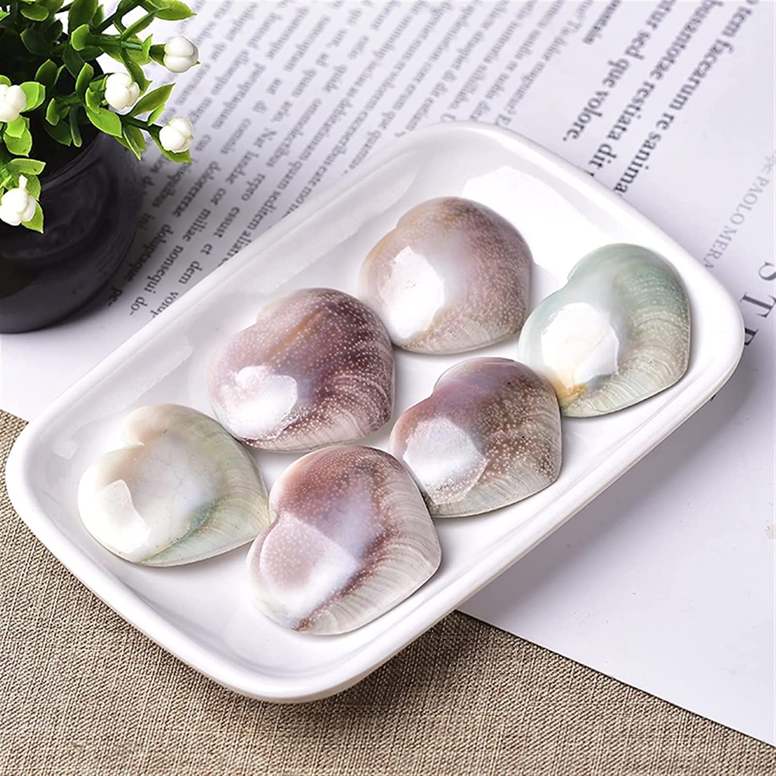 Amazon.com: Minerals stones 1 piece natural stone shell heart