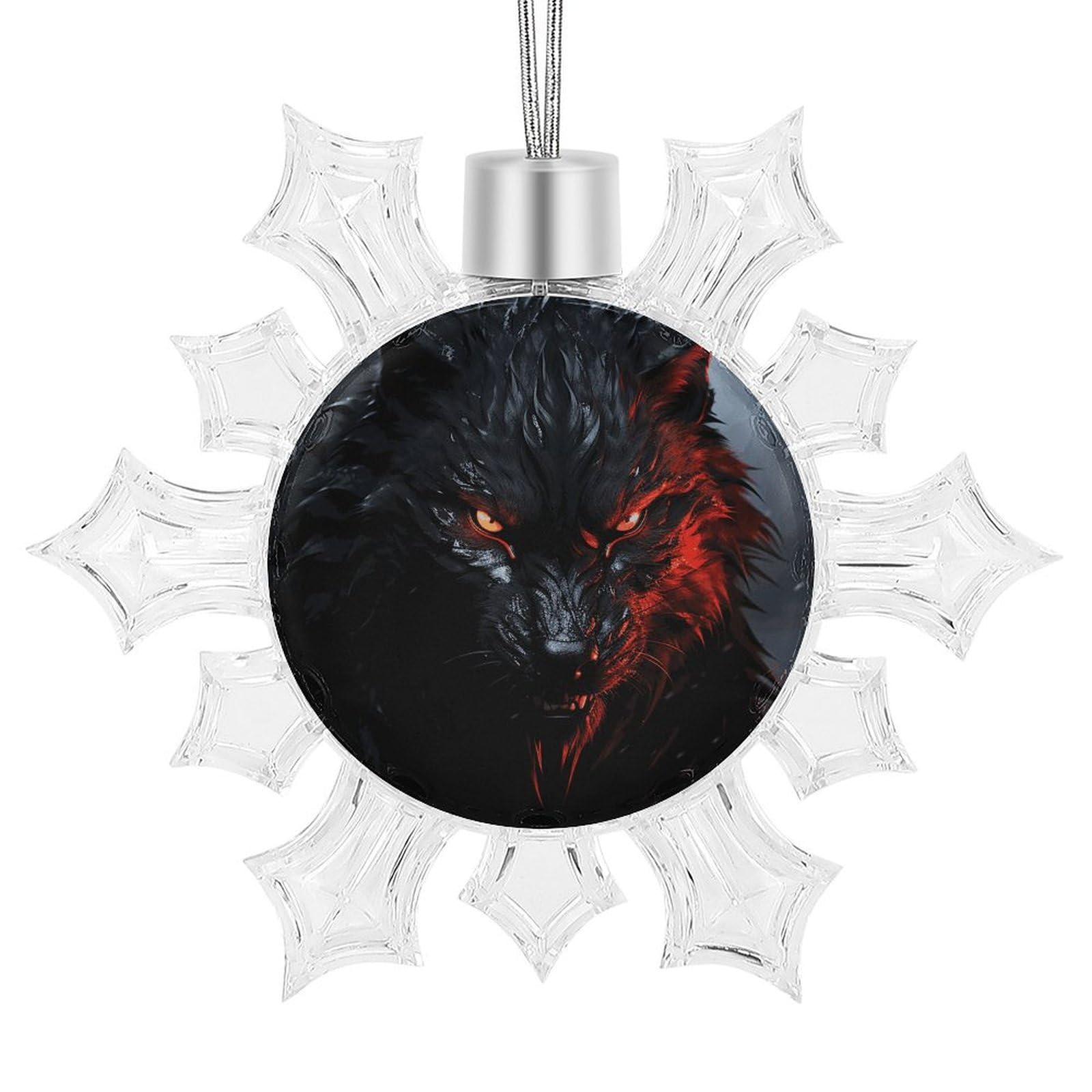 Décoration de Noël 2024 grand loup noir suspendu pour fête et mariage d'hiver