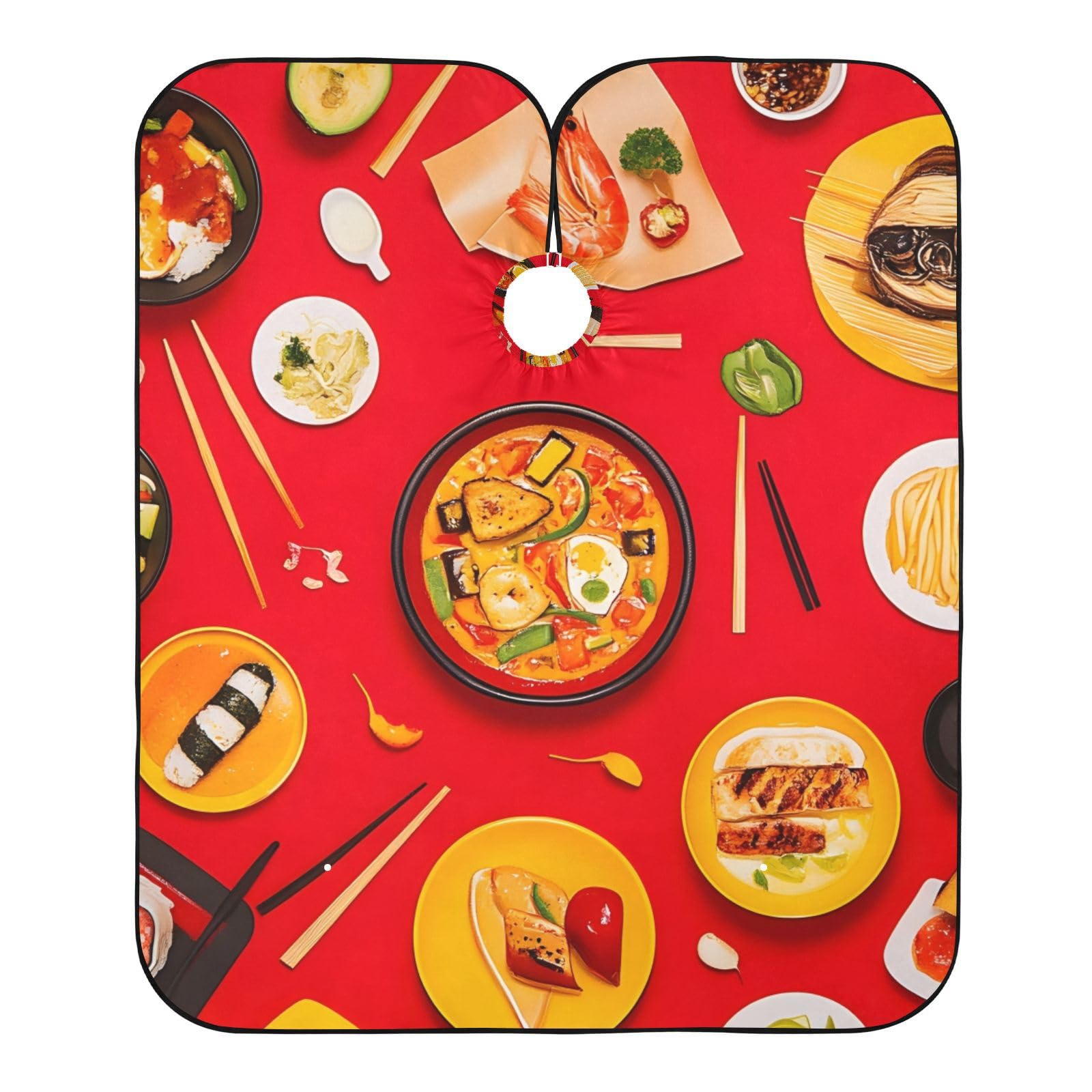 Hezely Hearty Food Hair Dye Cape, Barber Cape for Adults,Waterproof Salon Cape,Waterproof Hairdressing Styling Hair Cutting, 65