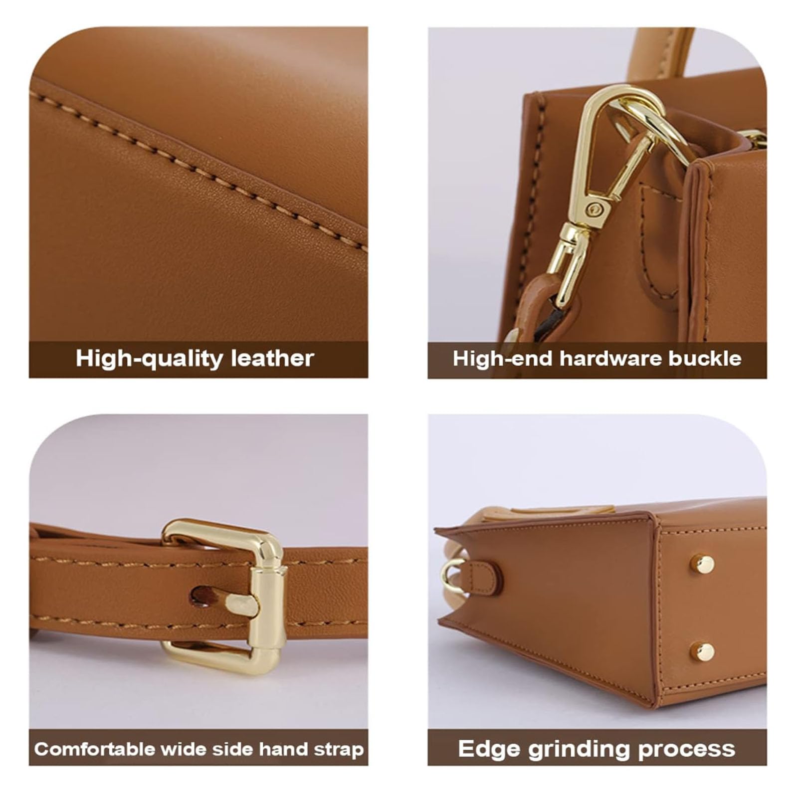 POPSEWING Leder-Handtaschen-Set für Damen mit Griffen oben, DIY-Umhängetasche mit Nähset, handgefertigtes Taschen-Set für Mutter, Freundin, Geburtstag, Weihnachten, Geschenk (schwarz)