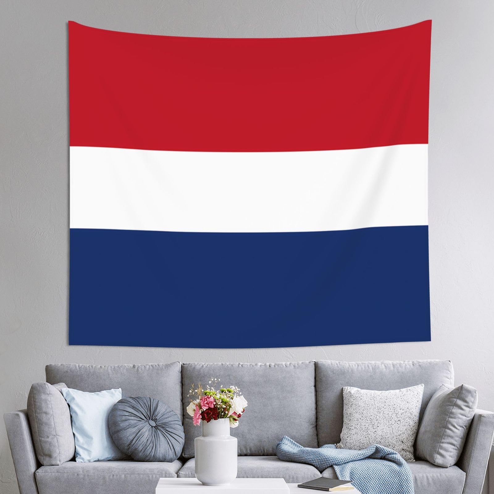 HLSBSSL 60x51in Dutch flag Printed Tapestry Tablecloth for Dormitory and Picnic Rooms - Multifunctional Fabric Hanging