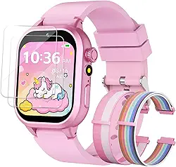 Relógio inteligente para meninas – Relógio infantil com 39 jogos, câmera embutida, gravador de vídeo, alarme, calculadora, pedômetro e vários papéis de parede – Brinquedos para crianças de 4 a 12 anos