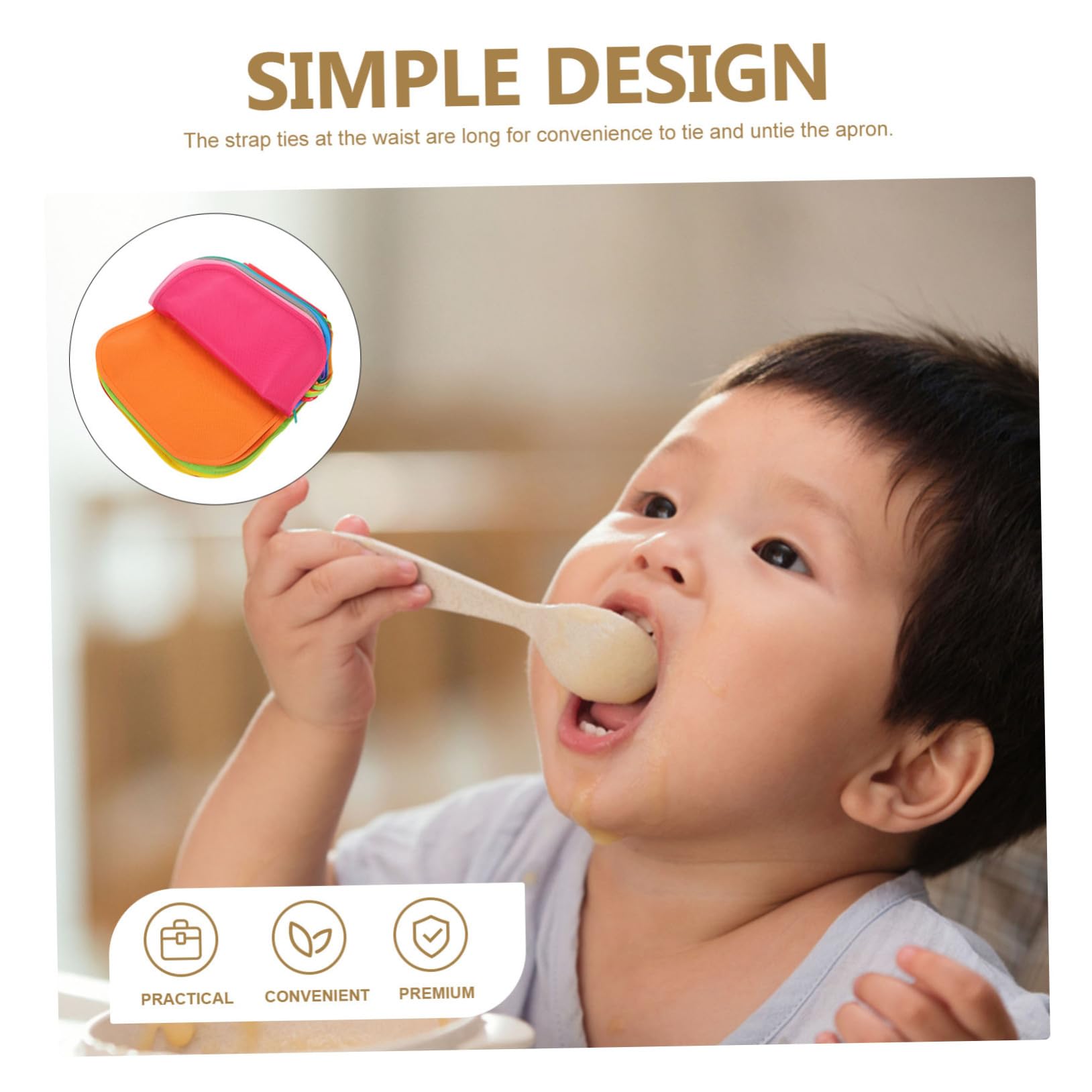 Malerschürze für Kinder aus Vliesstoff 24 Stück 33x48 Cm | Einweg Künstlerschürzen, Leicht zu Reinigen, Lange Taillenbänder, für Malen und Kochen