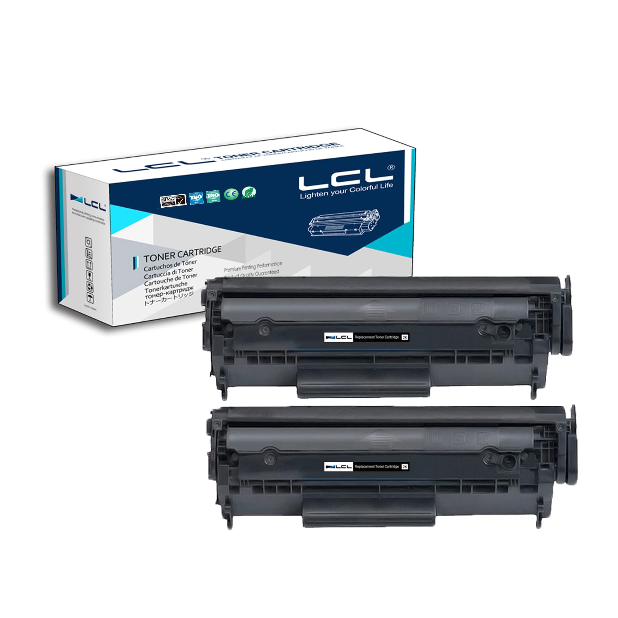 Printing Pleasure 2-Pack FX-10 FX-9 (Zwart) Compatibele Tonercartridges voor Canon I-Sensys MF-4010 MF-4120 MF-4140 MF-4150 MF-4350D MF-4370DN Fax L100 L120 L140 L160 Laserbase PC-D440 PC-D450