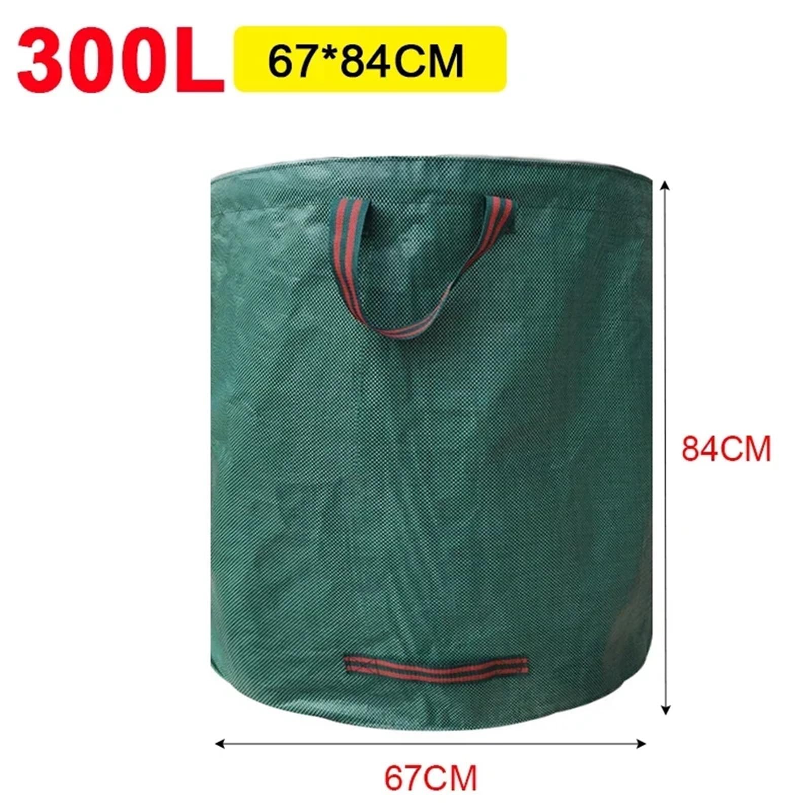 2 pezzi 60-500L Sacco for foglie pieghevole di grande capacità for rifiuti da giardino riutilizzabile for Raccolta Pattumiera for riporre in Per Foglie Erba(300L-67x84cm)