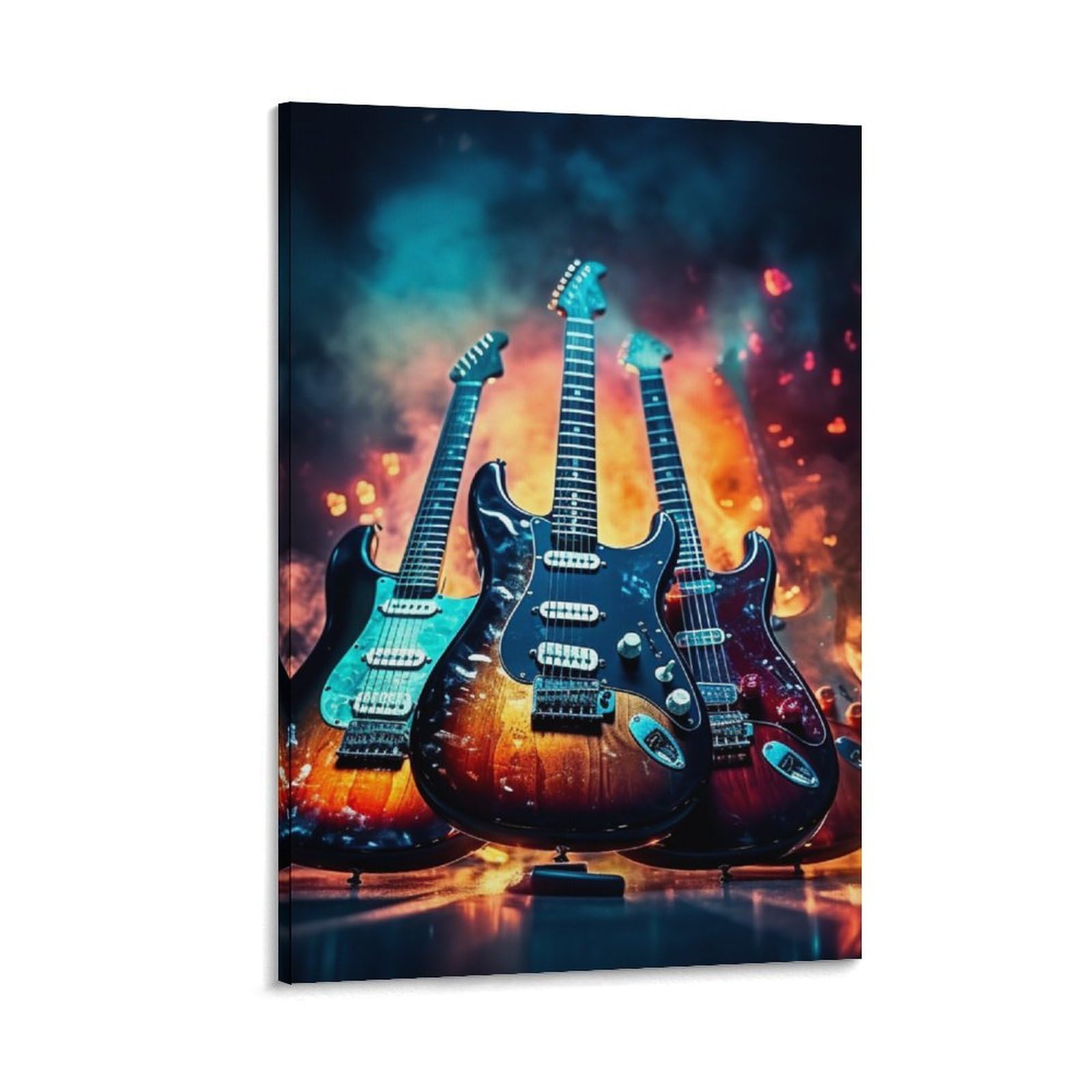 DHBANEIOK Guitar Art - Oil Paintings Reproduction Modern Giclee Canvas Print Artwork Pictures on Canvas Wall Art for Home Office Decorations 24x36inch(60x90cm)