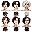 SEVENCOLORS Wigs for Black Women Afro Short Curly Bob Wigs Synthetic Hair African American Wig Natural Looking Glueless Big Curly Wigs(Brown Mixed Blonde)