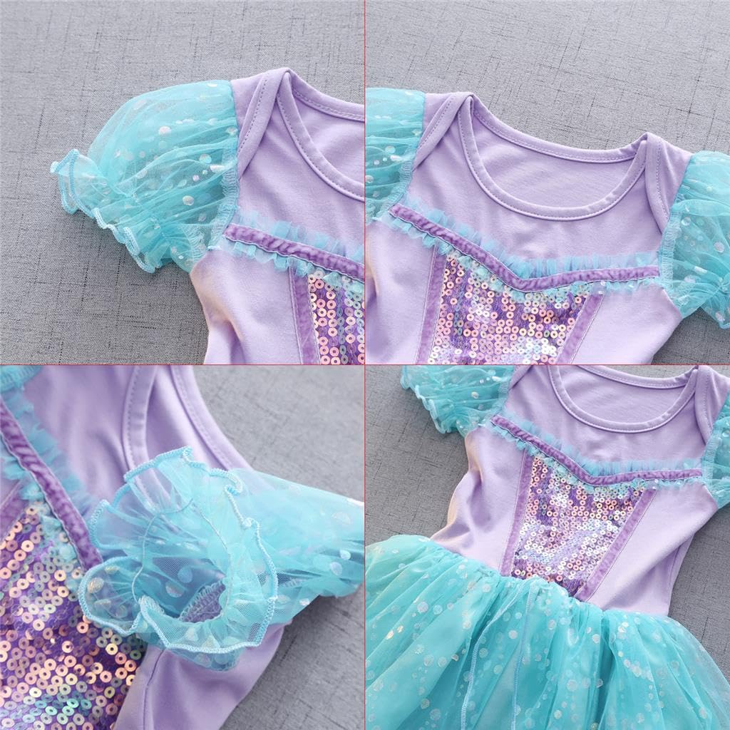 Lito Angels - Mono tipo pelele, disfraz de princesa para bebé y niñas con diadema con lazo, para fiesta de cumpleaños, Halloween