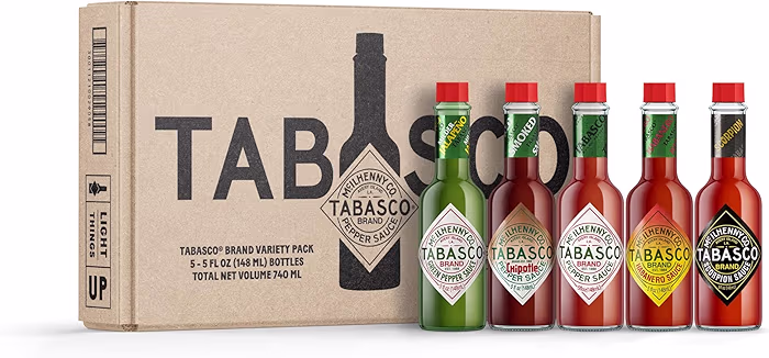 TABASCO Brand Hot Sauce Variety Pack (5 Fl Oz, Pack of 5) - Spice Up Your Life!