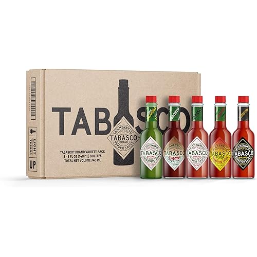 TABASCO Brand Hot Sauce Variety Pack, Gift Set Includes Five Different 5 Fl Oz Tabasco Hot Sauce Flavors, Perfect for Eggs, Pizza, Tacos, and More, 25 Fl Oz (Pack of 5)