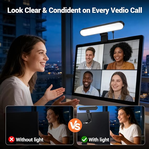 Video Conference Light for Laptop&Phone,Bright Selfie Light Computer Laptop Video Conference Light Monitor Light for Webcam Zoom Call Video Meeting Recording (Single Light Kit)