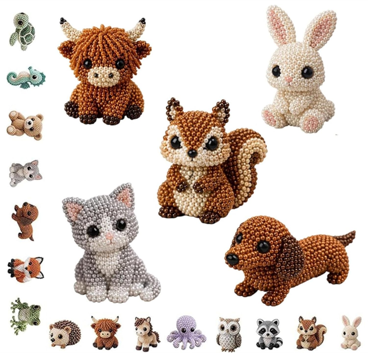 Kit fai da te con perline a forma di animale, grazioso set di perline 3D con perline colorate e istruzioni, grazioso set di perline 3D con animali, kit fai da te per adulti (set B)