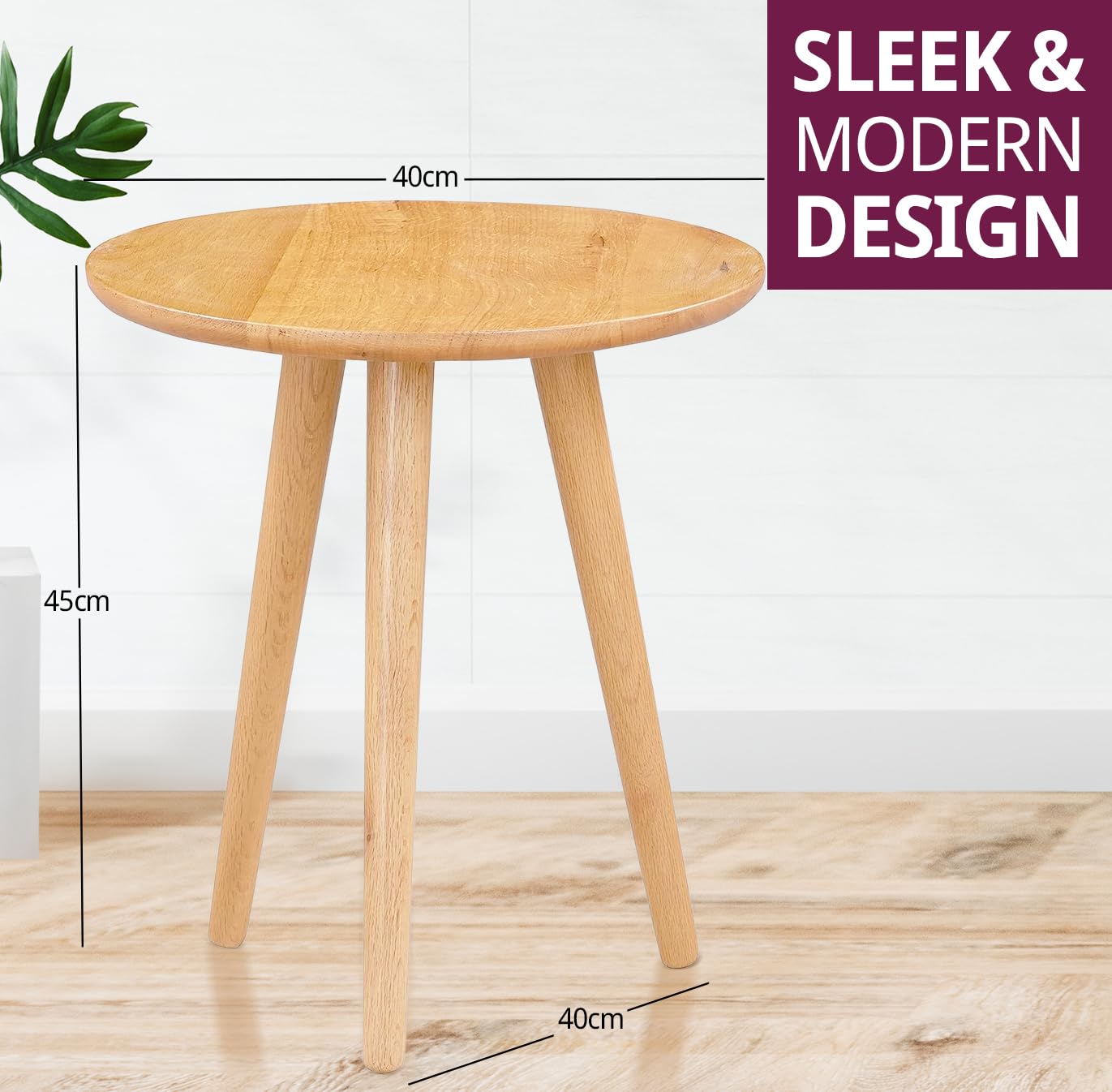 Set di 2 tavolini rotondi in legno d'acacia - Binôme