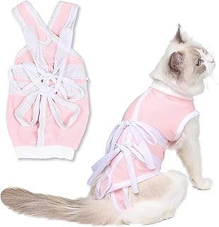 Cat Surgical Recovery Suit, Cat Recovery Suit for Abdominal Wounds or Skin Diseases, Anti Licking Wounds Pet Breathable Recovery Suit Cat Dog Onesie for Small Cats Dogs