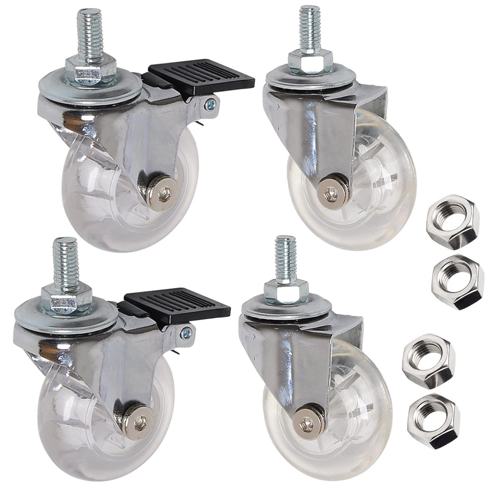 Amazon | HNZLY 2インチ 透明 キャスター M8 ネジ式キャスター 家具