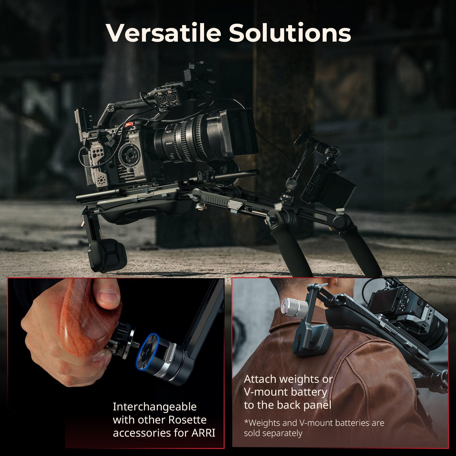 SMALLRIG HawkLock Kit de Fixation d'Epaule, Système de Support d'Epaule pour Appareils Photo/caméscopes Hybrides, Réglage Rapide en Une Seule Touche, Compatible avec Arca-Swiss/MFT, SR007 Pro-4181B