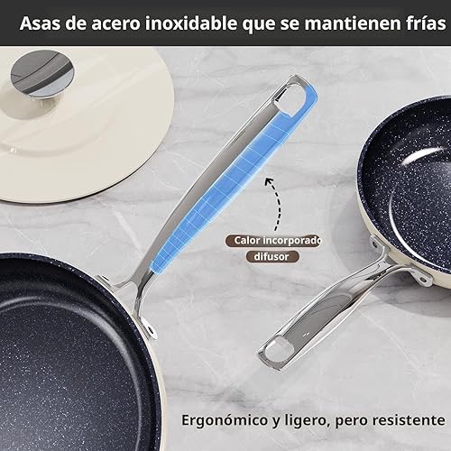Miniatura 7 de Nuwave Lux - Juego de utensilios de cocina ligeros, 13 piezas, sin PFAS, revestimiento de cerámica antiadherente Duralon G10, asas que no se