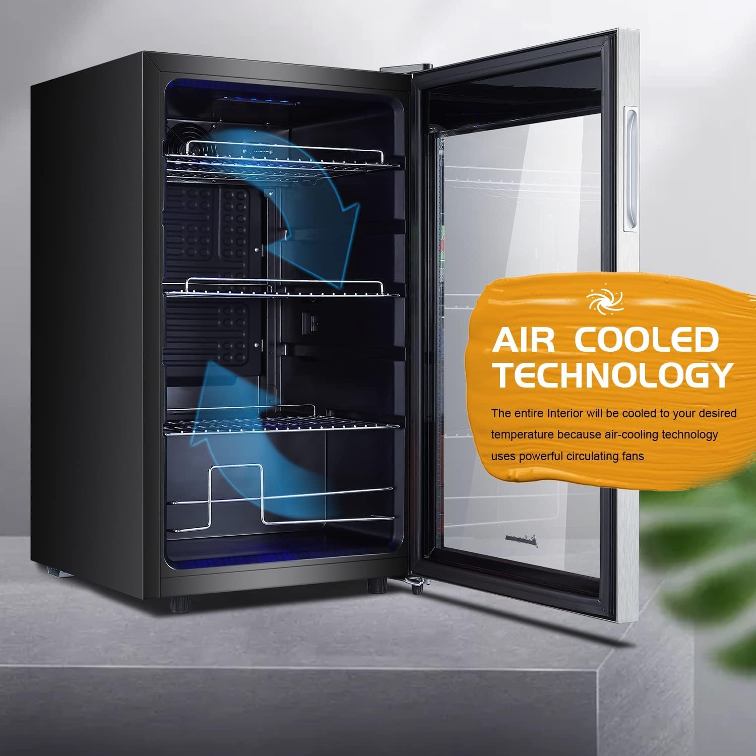 Kalamera 104 Cans Beverage Refrigerator Cooler, Mini Fridge With Glass Door For Soda Beer Or Wine, Adjustable Shelves & Digital Temperature Display on Fridge.com - View 4