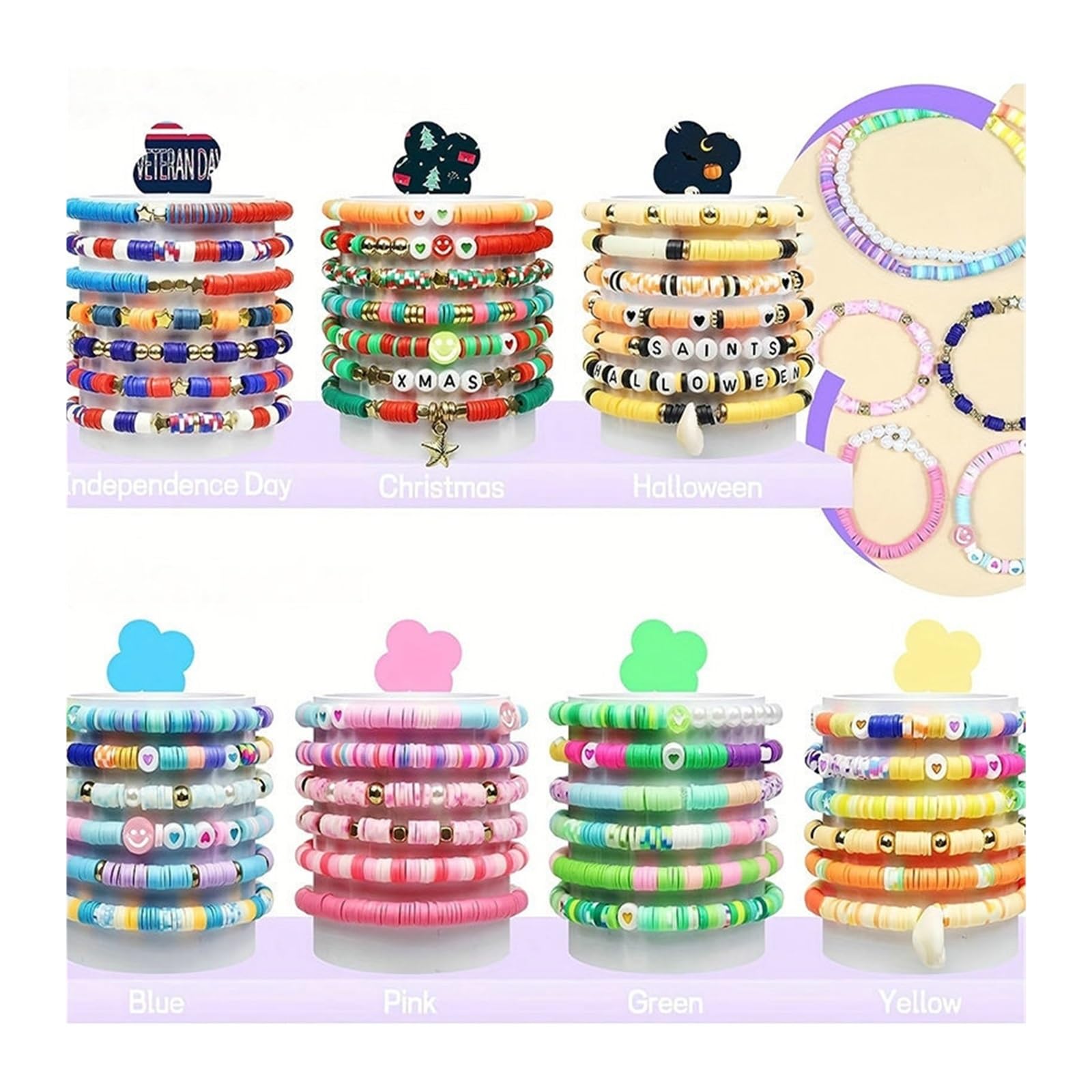 Kit di perline fai da te Kit for realizzare braccialetti con perline di argilla(4-3840pcs)