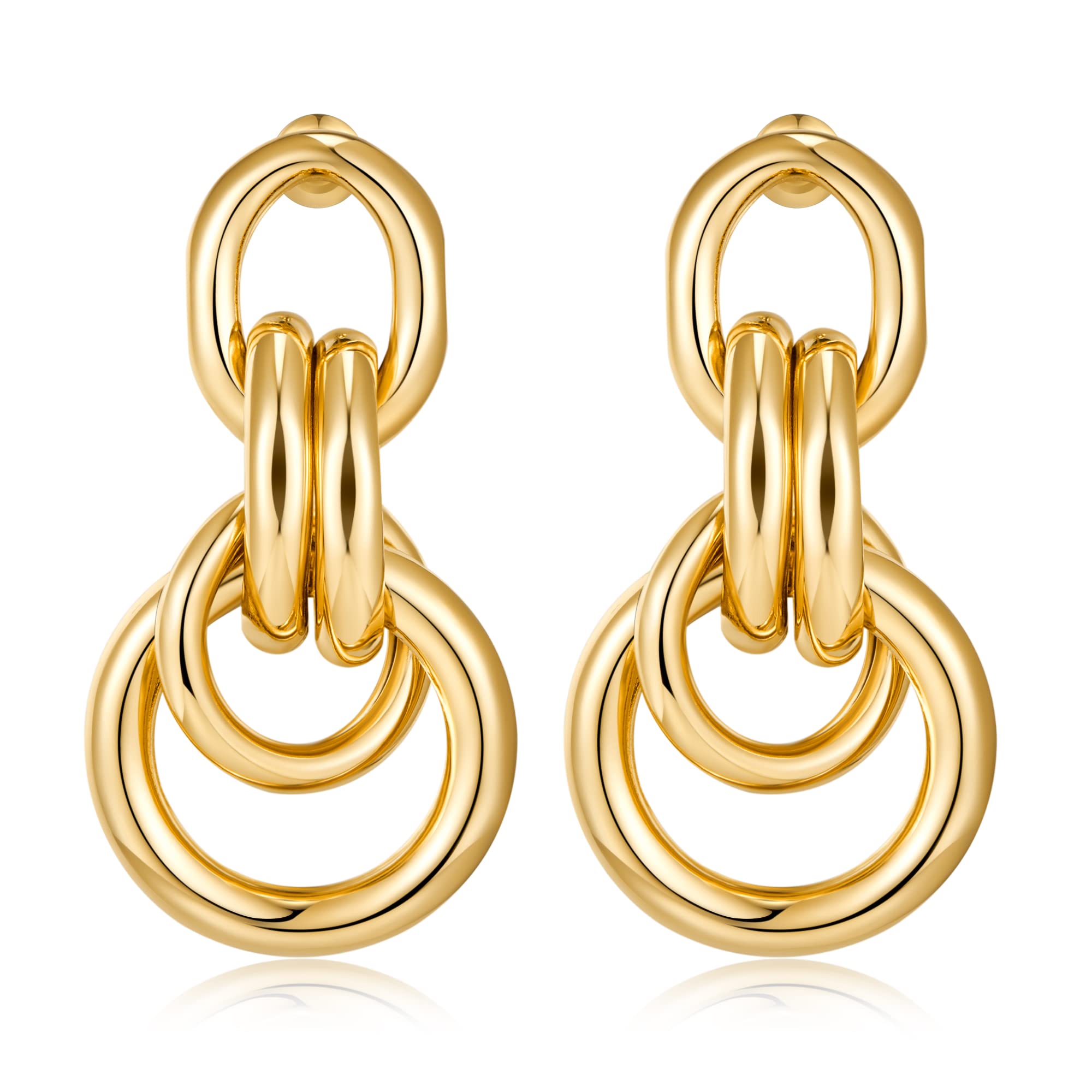 FILMOONGold Geometric Drop Dangle Earrings for Women Long Link Dangle Earrings Jewelry