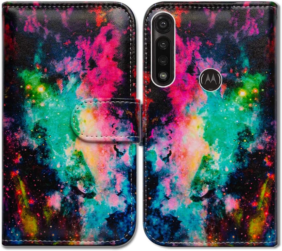 Bcov Moto G Power 2020 case,Motorola G Power case, Colorful Universe Sky Leather Flip Case Wallet Cover with Card Slot Holder Kickstand for Motorola Moto G Power