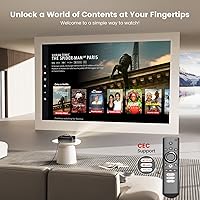 Vista 3 de [Official Licensed APPs/1500 ANSI] Outdoor-Projector-4K with Wifi6 and Bluetooth, Smart TV OS & DoIby Audio, Portable Projector with