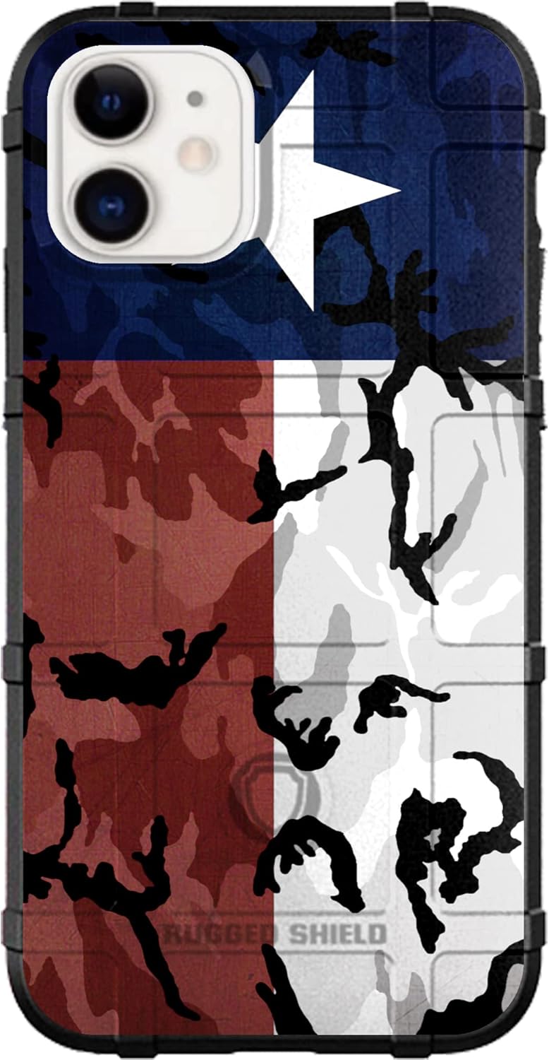 EGO TACTICAL Limited Edition Compatible with iPhone 12 Pro Max 6.7" Rugged Shield case Texas State Flag Camo Pattern