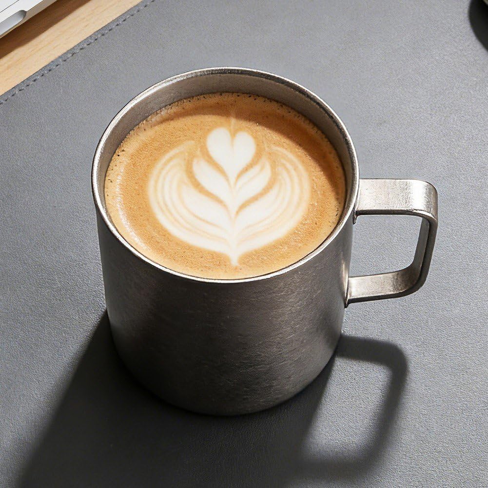 Mug en Titane avec Anse, Tasse De Camping/en Extérieur pour Boissons Chaudes Froides