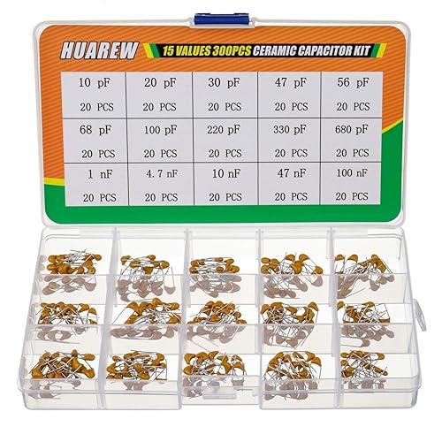 Miniatura 5 de 10 Valores 300 piezas de condensador de cerámica 0.1 0.15 0.22 0.33 0.47 0.68 1 2.2 4.7 10 uF100-10000 nF Surtido Kit
