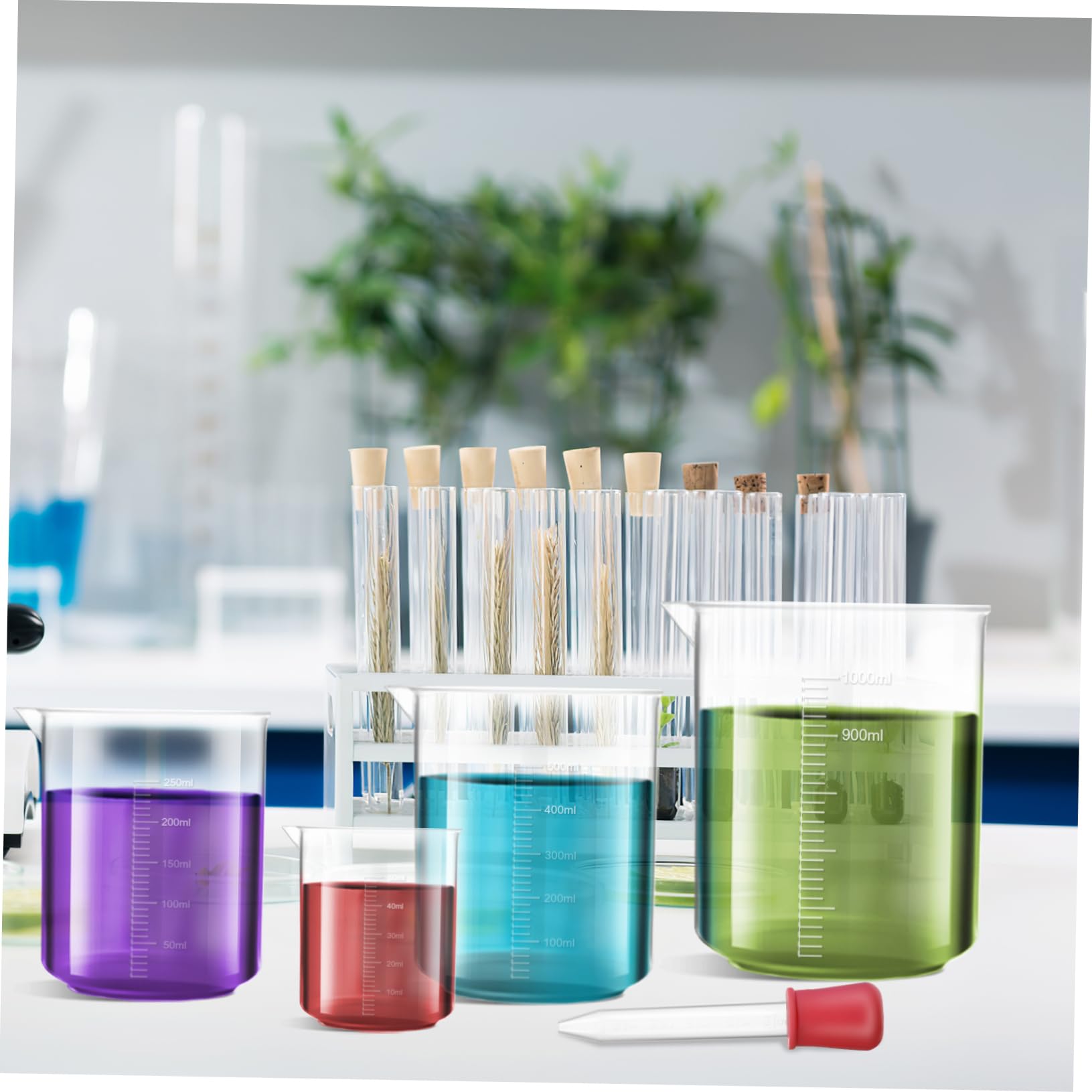 COLLBATH 4er Set Messbecher 500ml - Transparente PP Becher Mit Ausguss