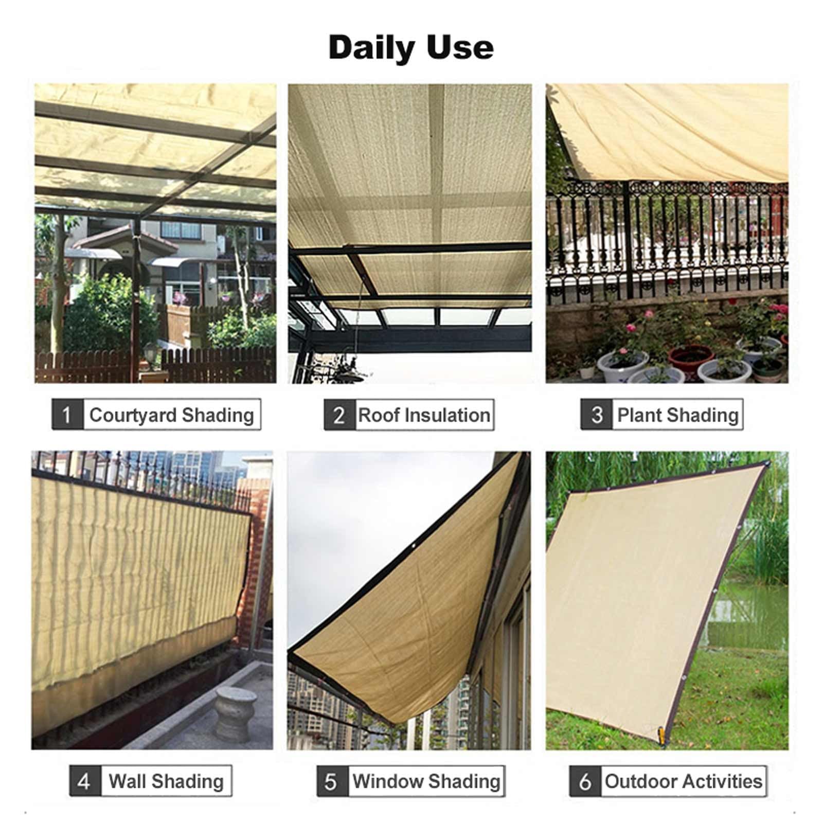 Robusto telone per recinzione privacy al 90% per piante, serra, patio, canile e portico, protezione UV, 4 x 6 m / 13x19.7ft
