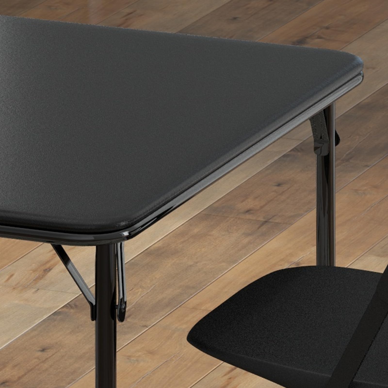 Klapptisch Quadratisch 85.5 x 85.5 cm – Tragbarer Spieltisch & Kartentisch mit PU-Leder Oberfläche, Wasserdicht & Leicht zu Reinigen – Stabiler Stahlrahmen – für Spielabende, Camping, Wohnzimmer, Büro