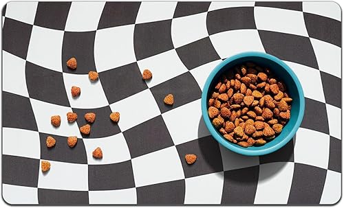 Miniatura 1 de Tapete de comida para perros y gatos de 12 x 19 pulgadas, absorbente de agua y comida para perros y gatos, tapete para proteger los suelos, de
