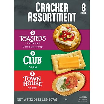 Entertainment Collection Crackers, Snack Crackers, Party Snacks, Variety Pack, 32oz Box (8 Sleeves)