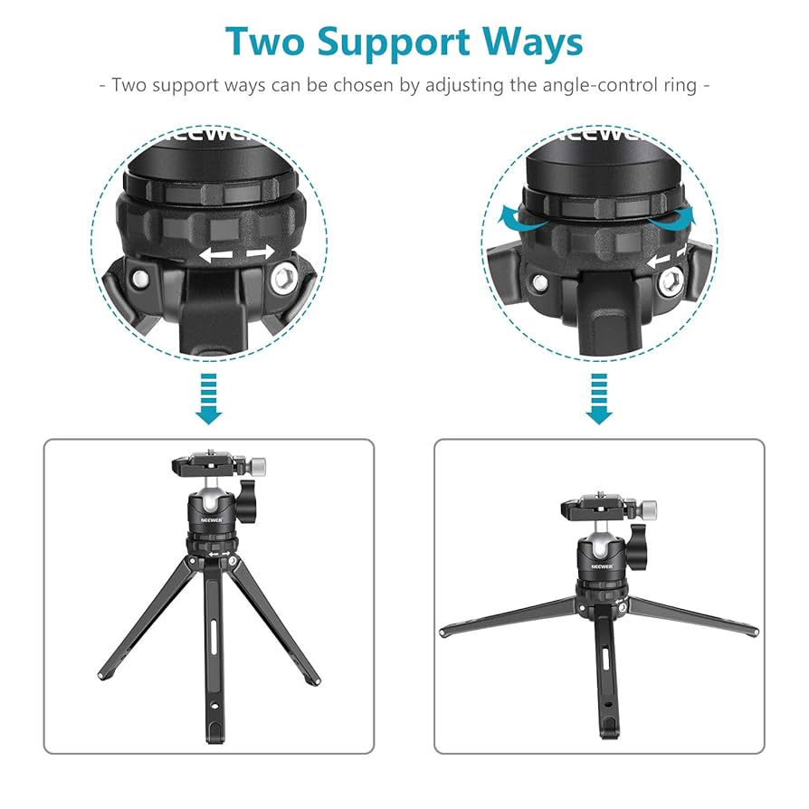 コンパクト卓上ミニ三脚 360°薄型ボールヘッド付き Amazon | NEEWER カメラ用ミニ三脚 コンパクトな卓上三脚 360