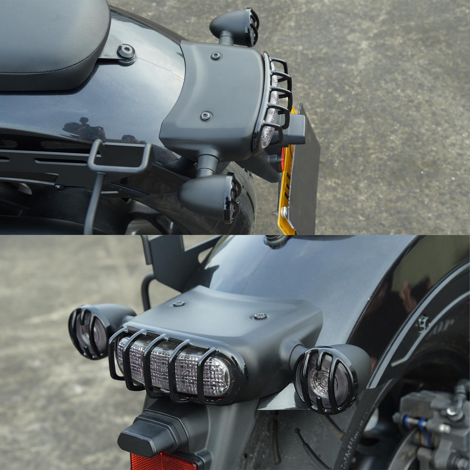 Pour Honda Rebel CMX 250 300 500 1100 Accessoires 2019-2024 Feu arrière Couvercle de clignotant avant arrière Protection de clignotant avant arrière Protection de feu de frein (noir)