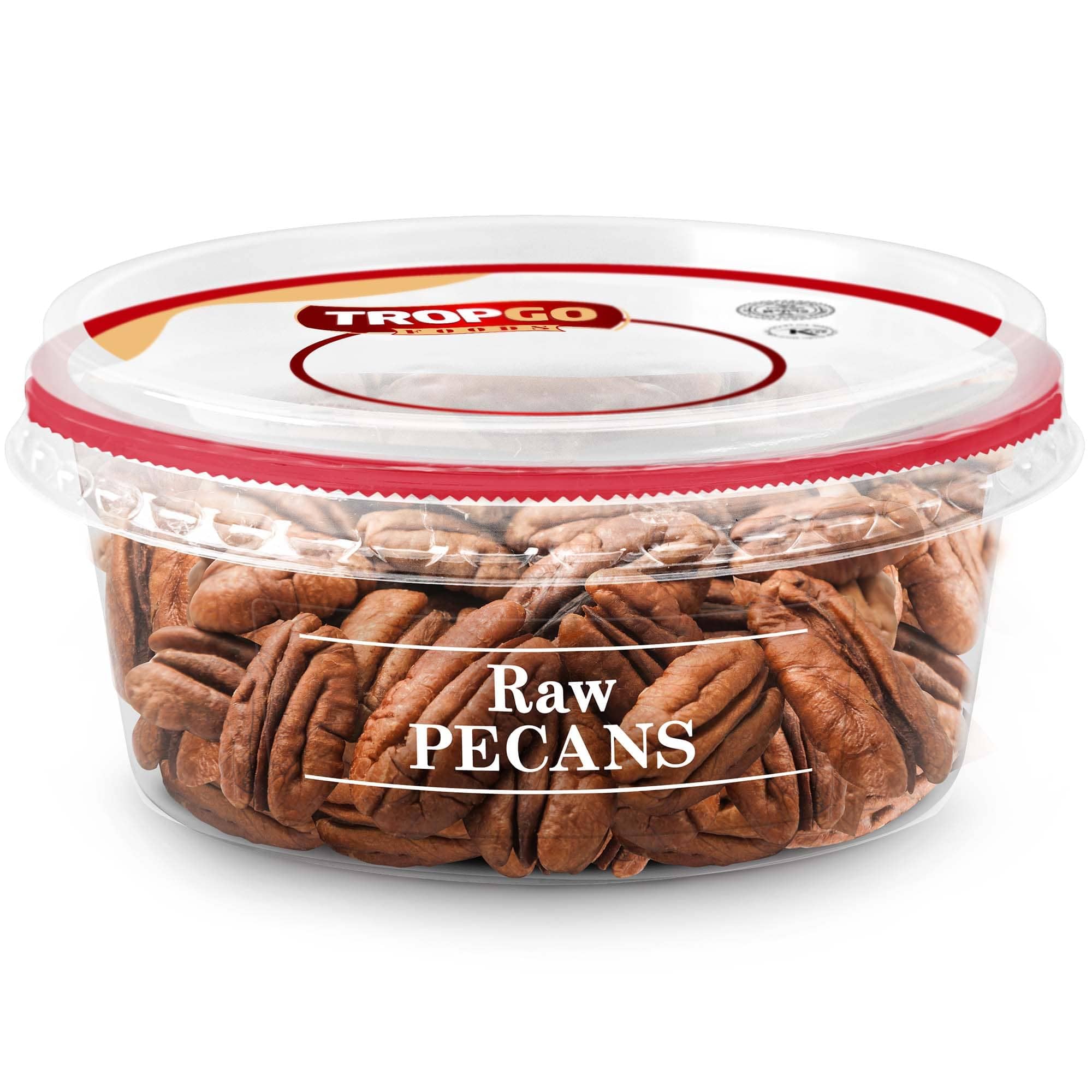 Tropgo Raw Pecan Nuts - Fresh Whole Food Pecan Snack - High Fibre and Protein Rich Food Snack - Guilt Free Unsalted Nuts - Healthy Vegan Snack for All Ages (100g)