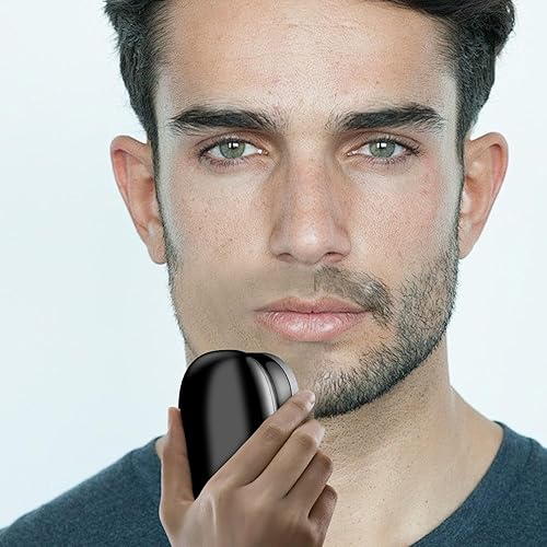 Miniatura 3 de Mini afeitadora eléctrica, afeitadora eléctrica de tamaño de bolsillo para hombres y mujeres, recargable, fácil de usar con un botón, portátil,