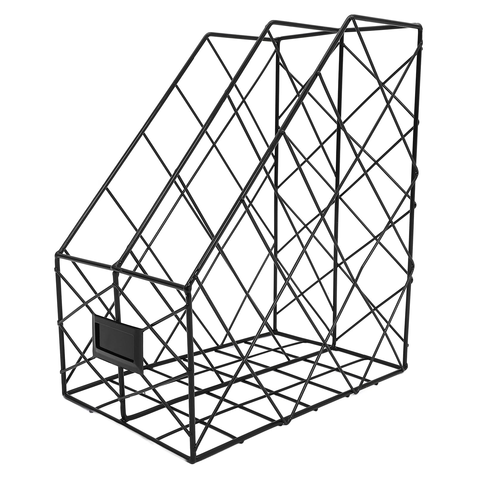 Healvian Organizzatore Documenti Scrivania in Ferro Nero Struttura Semplice, Scaffale Verticale Doppio per Archiviazione File, per Casa e Ufficio