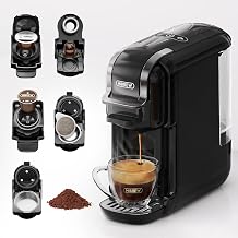 hibrew espresso coffee maker for hot and cold drinks cold infusion warm gold 5 in 1 multi capsules powder ground black