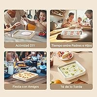 Vista 7 de Máquina de helados enrollados, bandeja de rodillo de helado instantáneo con tapa y 2 espátulas, placa fría de acero inoxidable de grado alimenticio