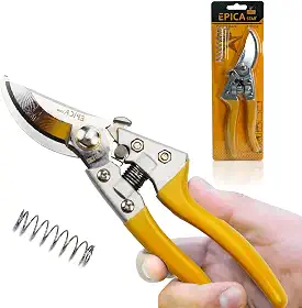 Tesoura de Poda Profissional, Tesoura de Poda Jardinagem, Lâmina de Aço, Ferramentas, Cabo Amarelo 200 mm Tesoura de Poda Jardinagem, Jogo de ferramentas completo