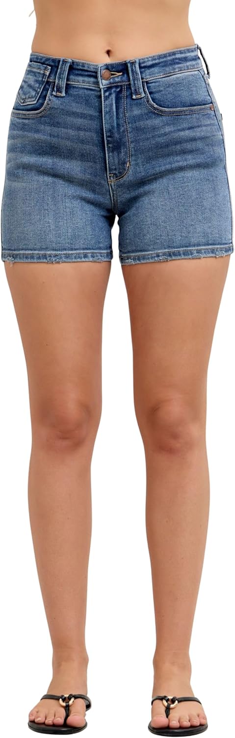 Judy Blue High Waist Classic Medium Wash Slim Jean Shorts