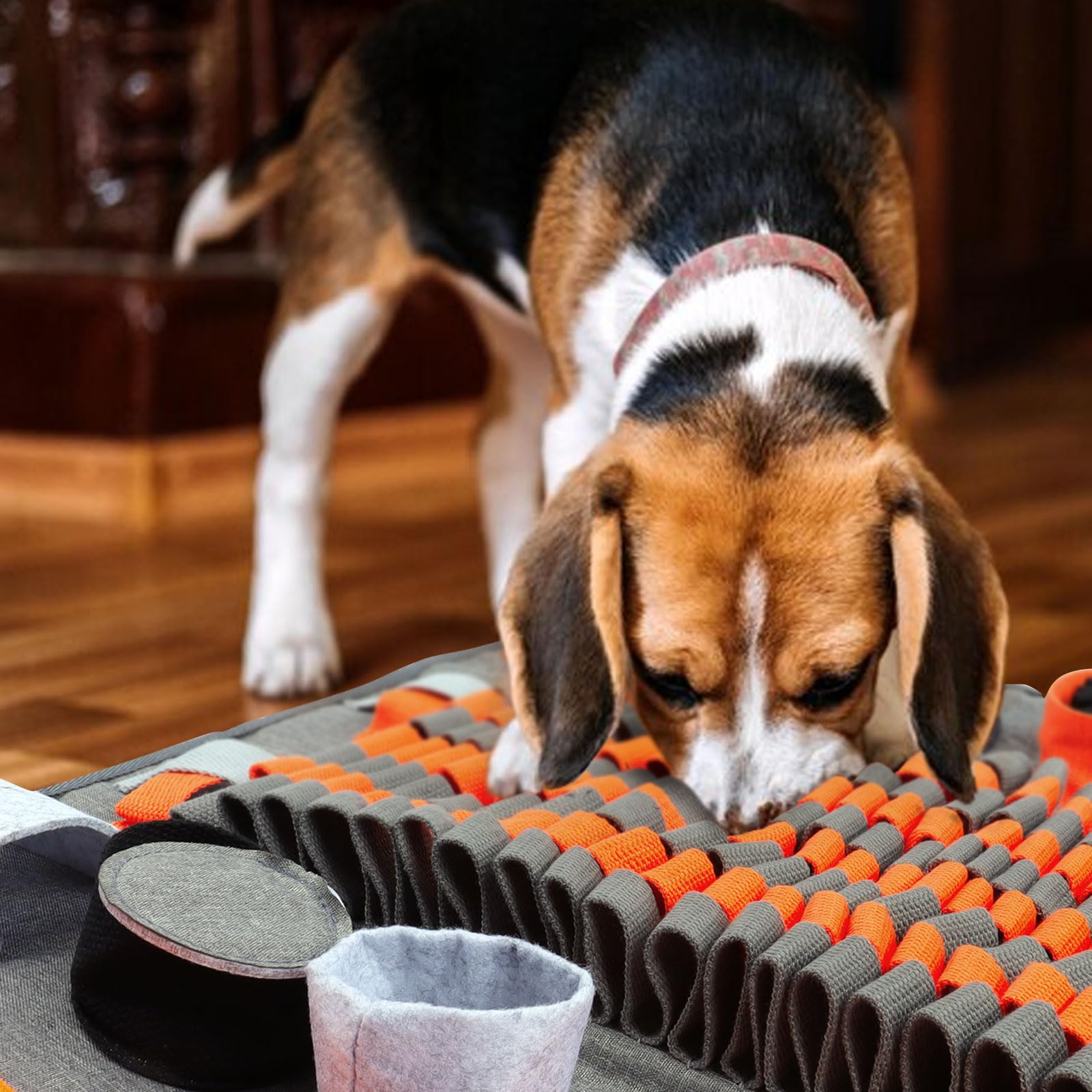 Tappeto Olfattivo Cane, Giochi per Cani Tappeti Interattivi Tappetino Olfattivo per Cani Sniffing Mat Intelligenza Lavabile (Arancione)