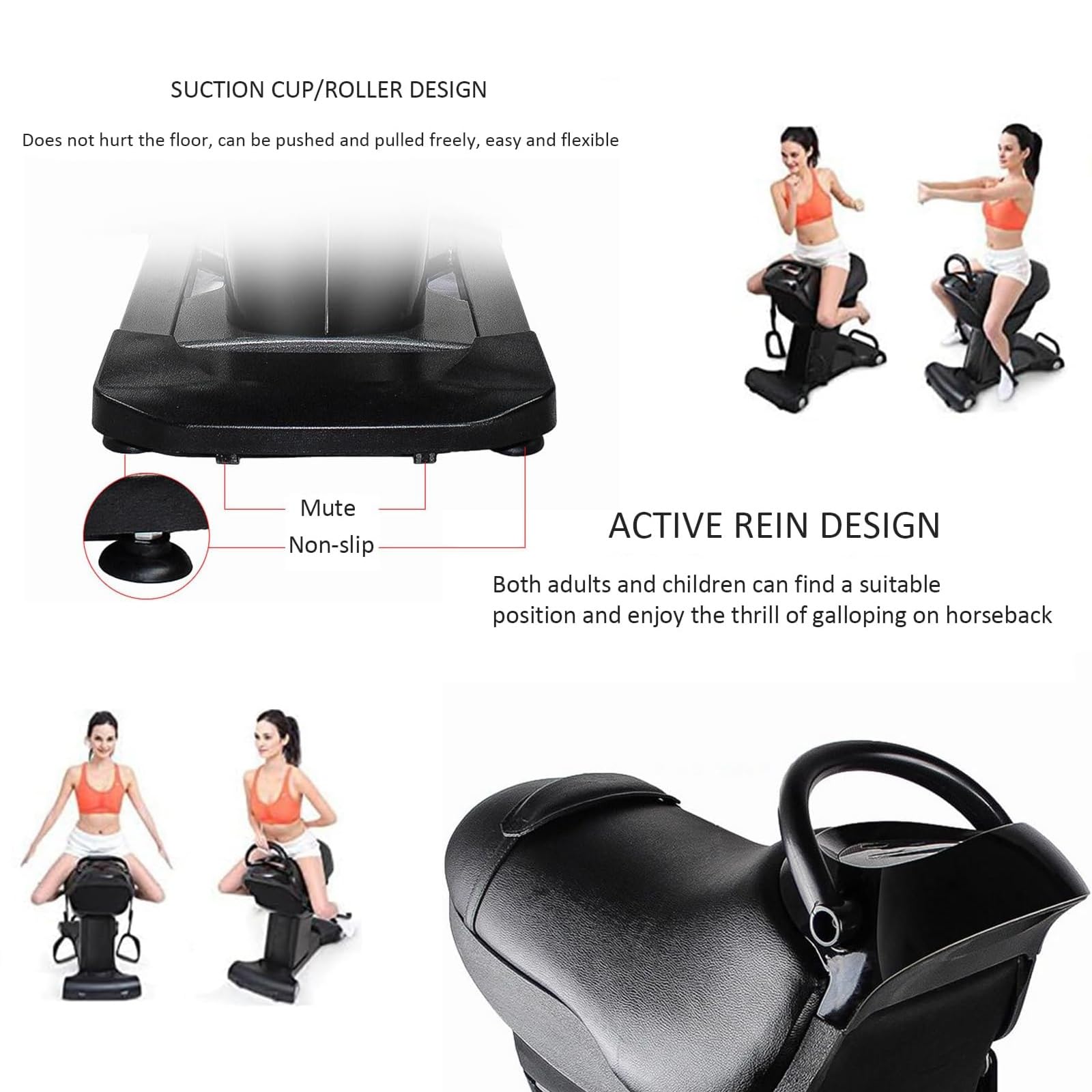 Simulador de equitación 3D para interiores, equipo de entrenamiento silencioso de cuerpo completo para gimnasio en casa, oficina y sala de estar, soporta 150 kg