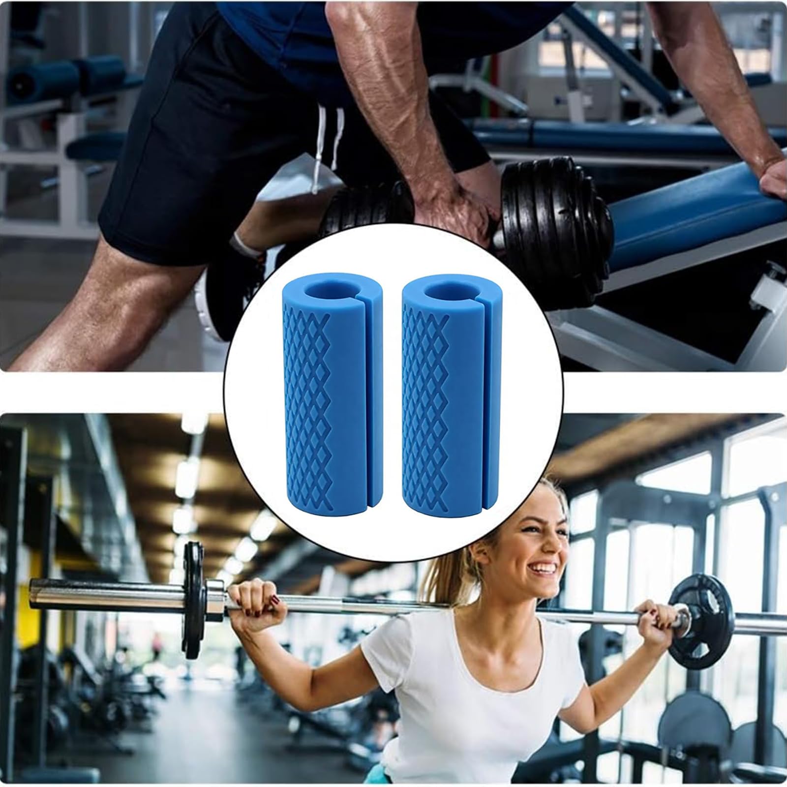 Manopole In Silicone Per Bilanciere - 2 Pezzi, Antiscivolo, Per Migliorare La Forza Di Presa In Palestra